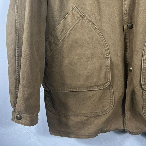 š„Vintage WOOLRICH Denim Wool Blanket Lined CanvasāBarn Aztec Jacket -Sz XL -EUC - Picture 3 of 11
